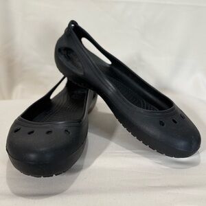 CROCS Womens Size 11 Black KADEE Ballet Flats Slip On Shoe Closed Toe *Flaw‎